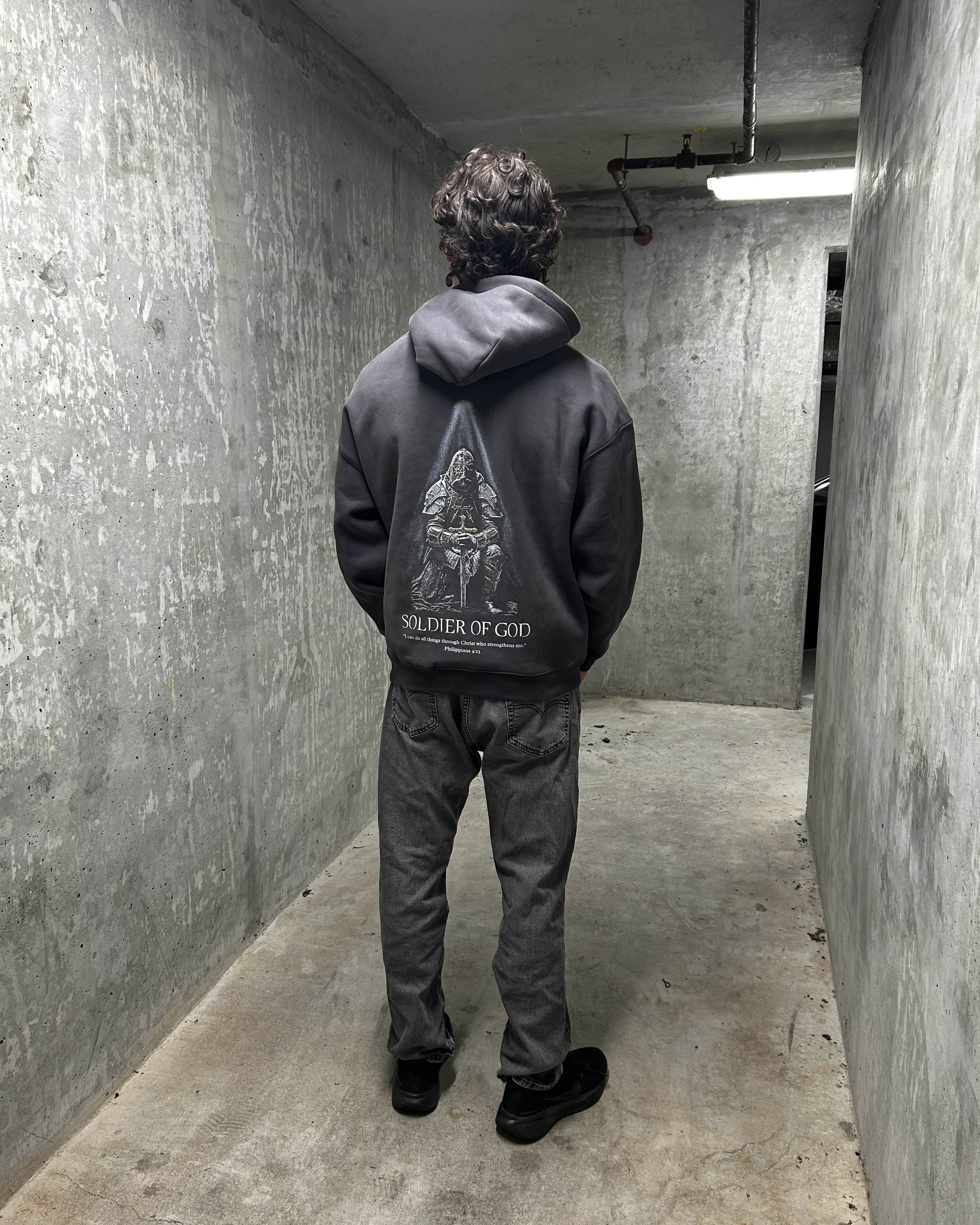 Solider Of God Hoodie - Dark Grey