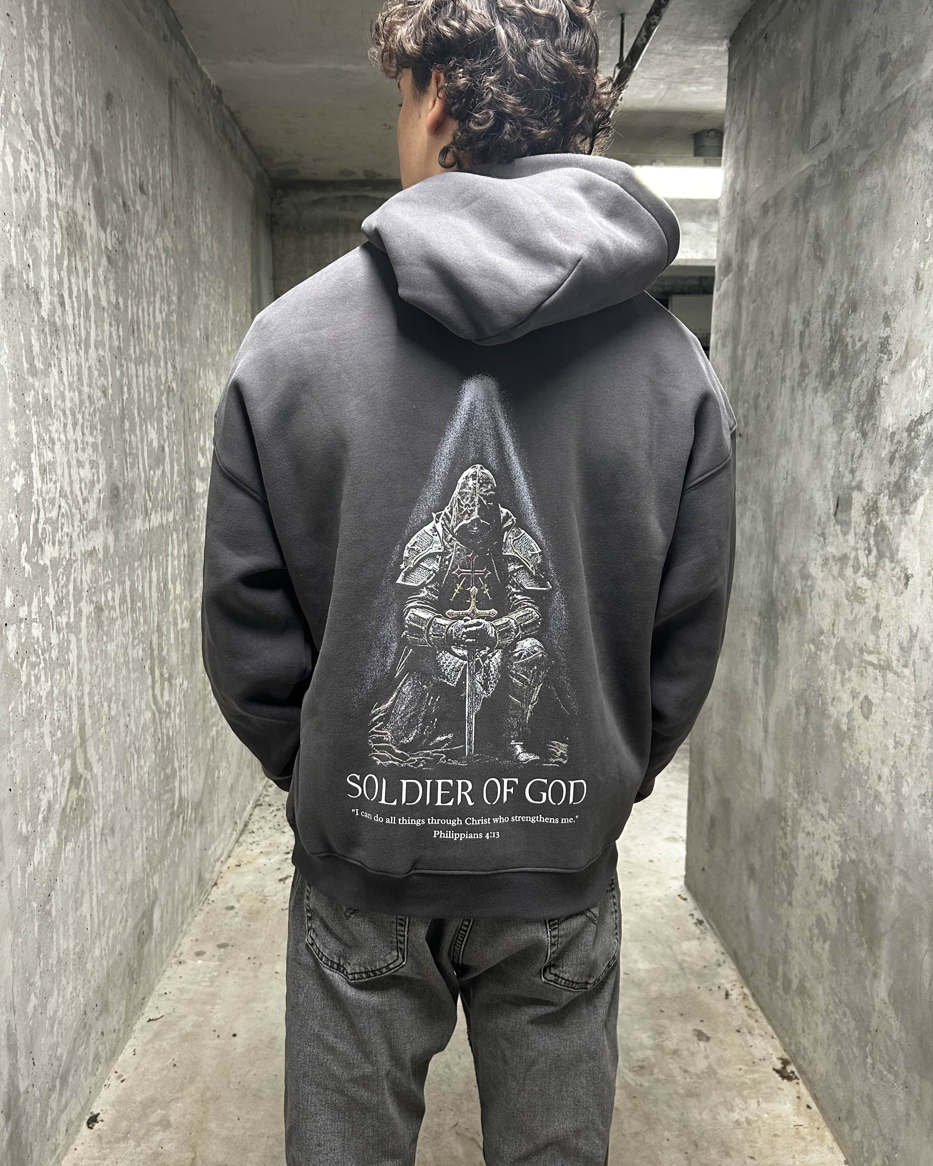 Solider Of God Hoodie - Dark Grey