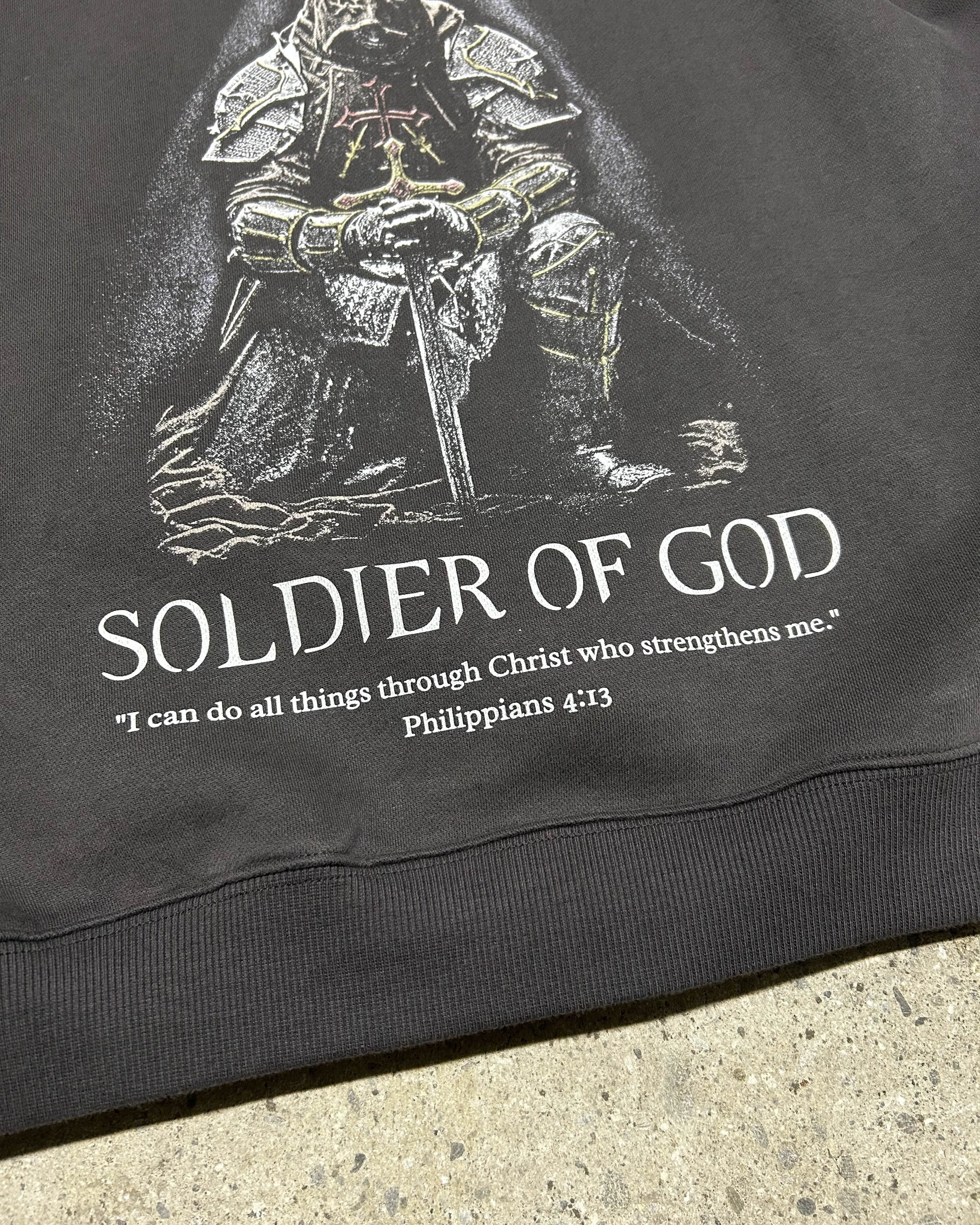 Solider Of God Hoodie - Dark Grey