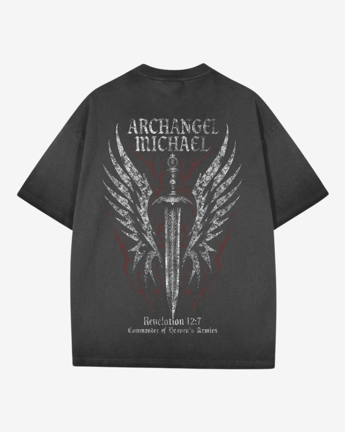 Archangel Michael Shirt - Dark Grey Wash - Gods Creation