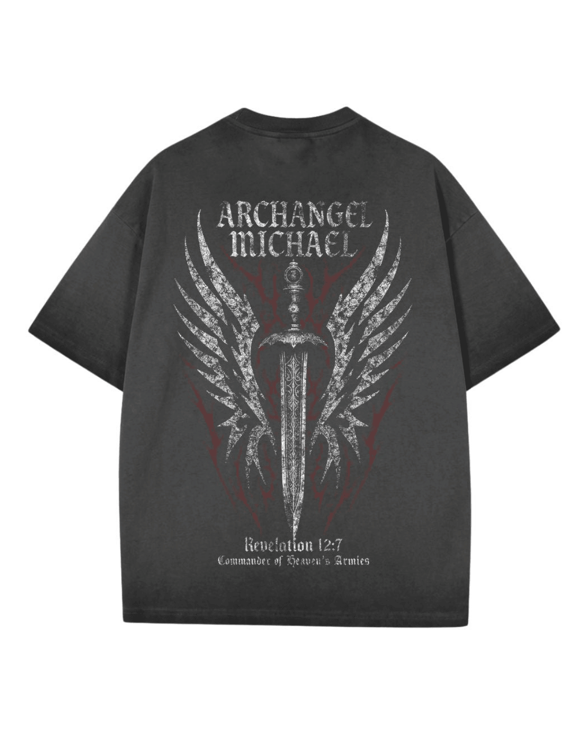 Archangel Michael Shirt - Dark Grey Wash - Gods Creation