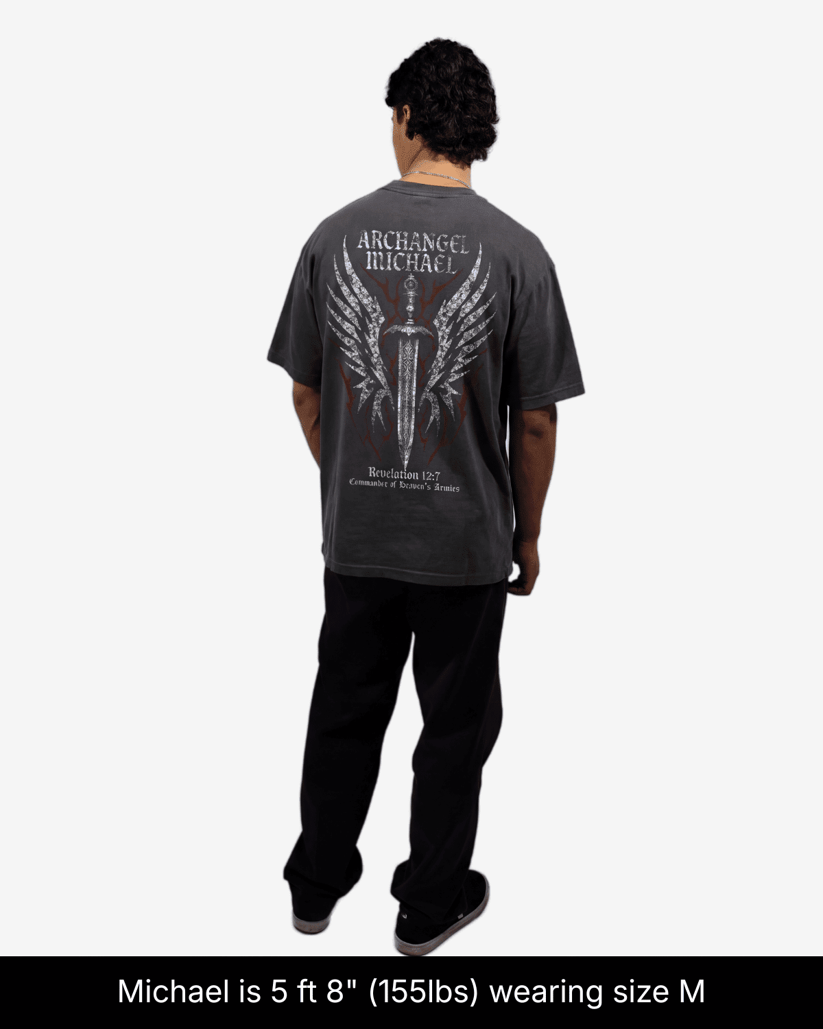 Archangel Michael Shirt - Dark Grey Wash - Gods Creation