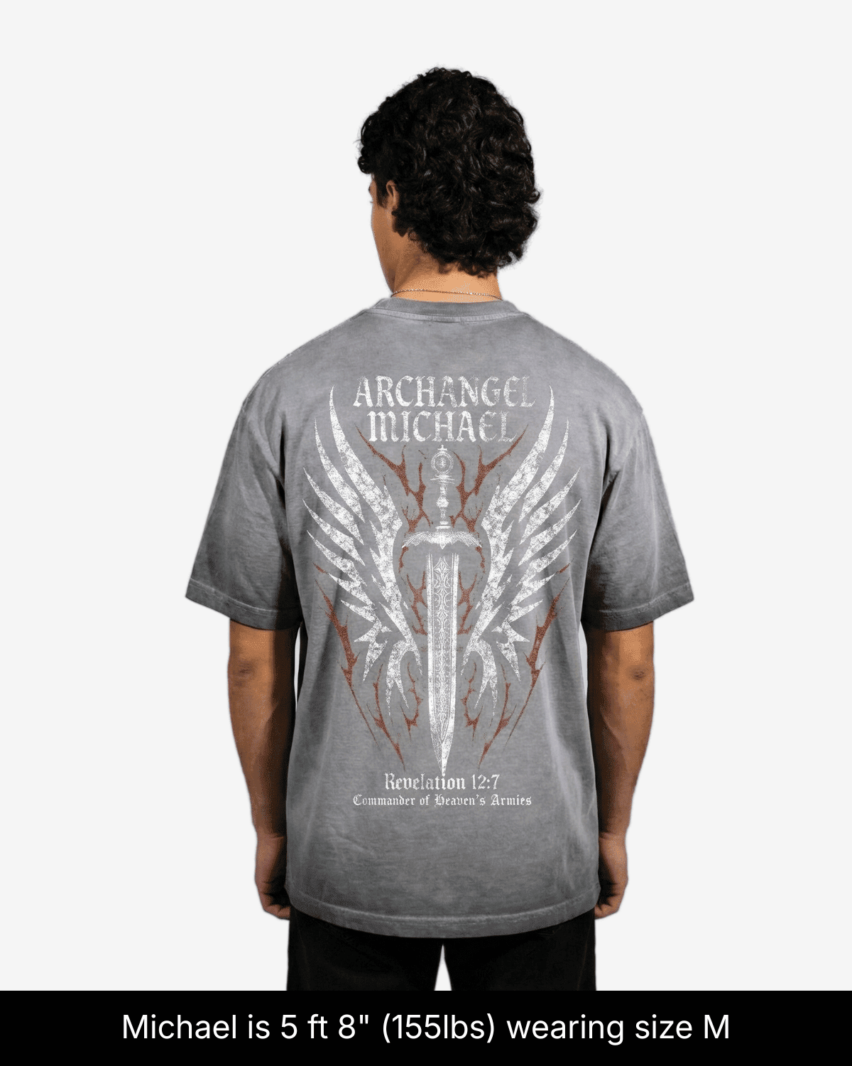 Archangel Michael Shirt - Light Grey Wash - Gods Creation