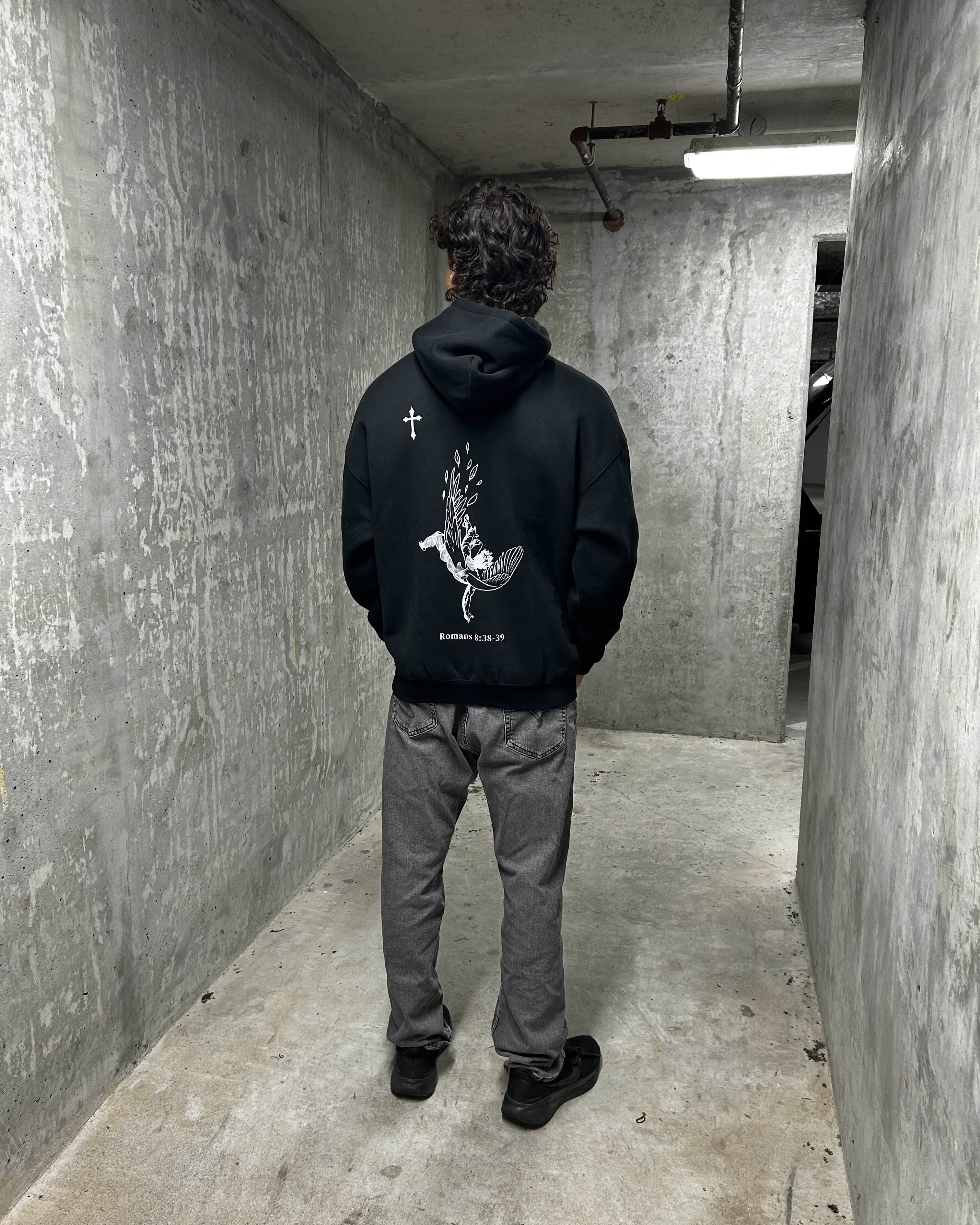 Fallen Angel Hoodie - Black - Gods Creation