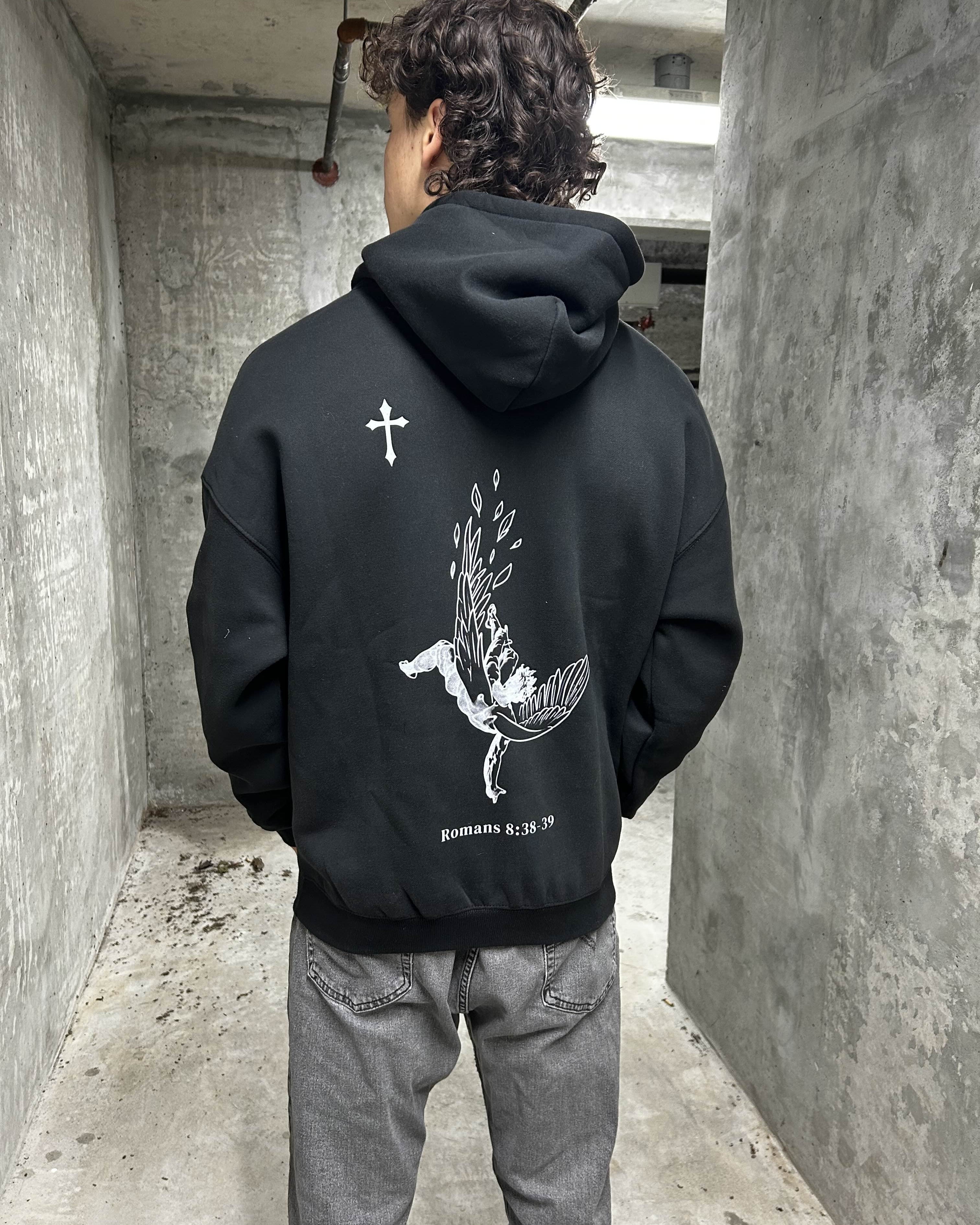 Fallen Angel Hoodie - Black - Gods Creation