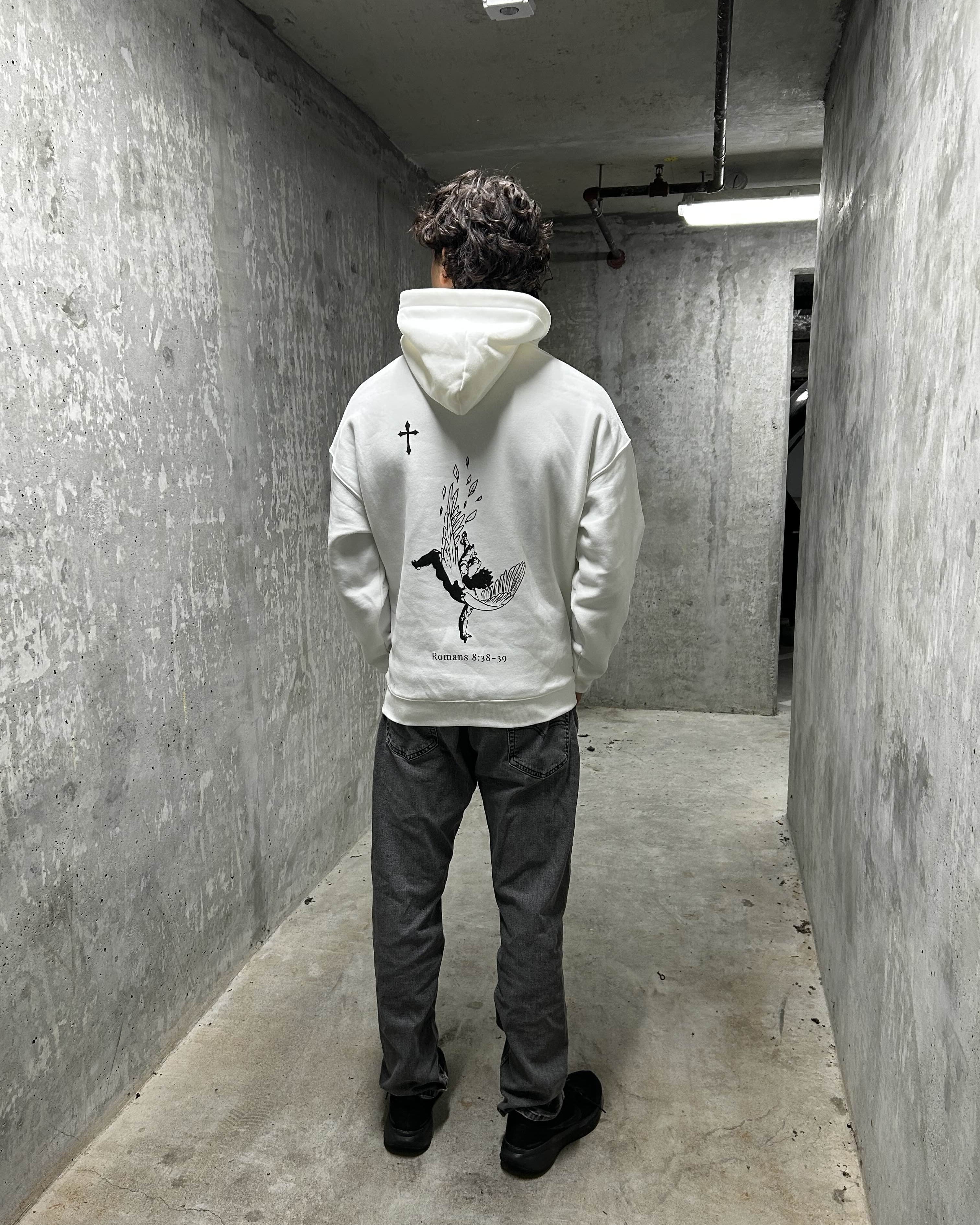 Fallen Angel Hoodie - White - Gods Creation