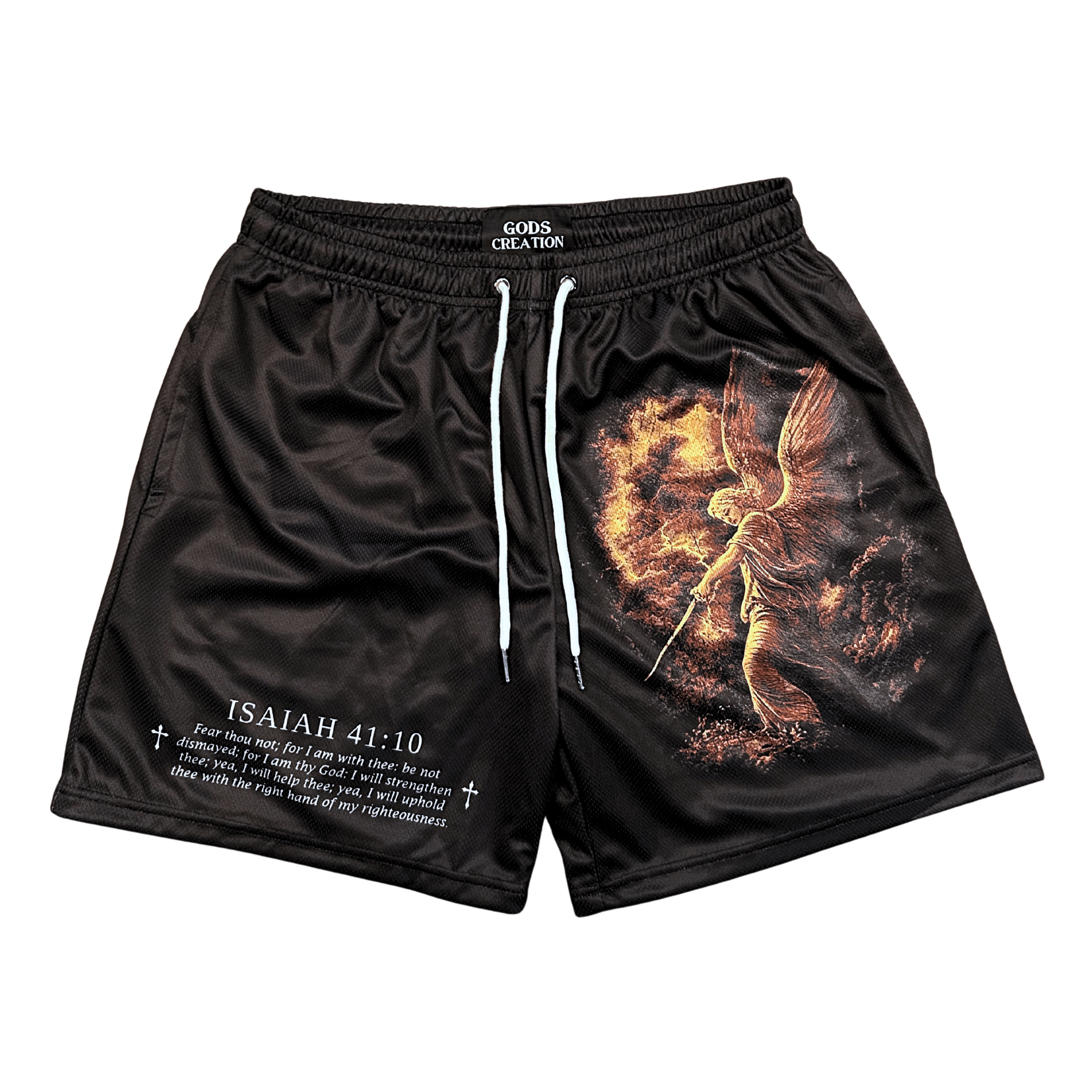 Fear Not Shorts - Black/Red Angel - Gods Creation