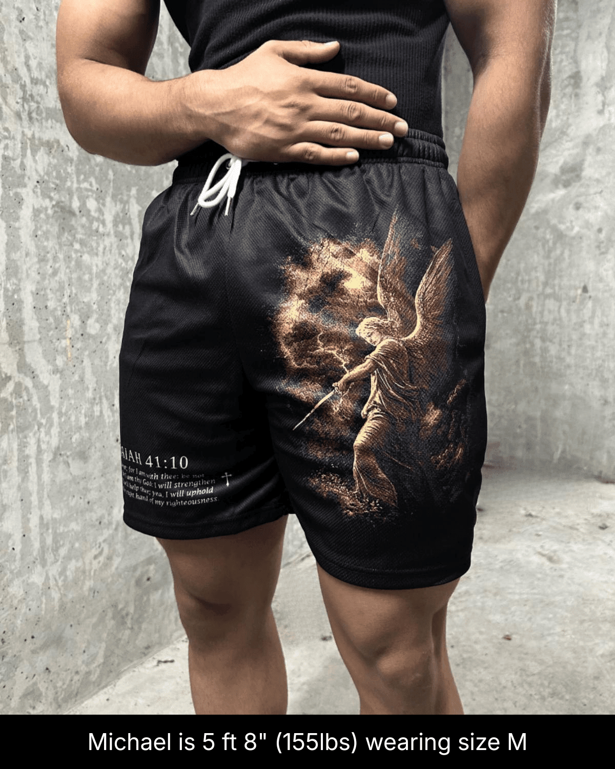 Fear Not Shorts - Black/Red Angel - Gods Creation