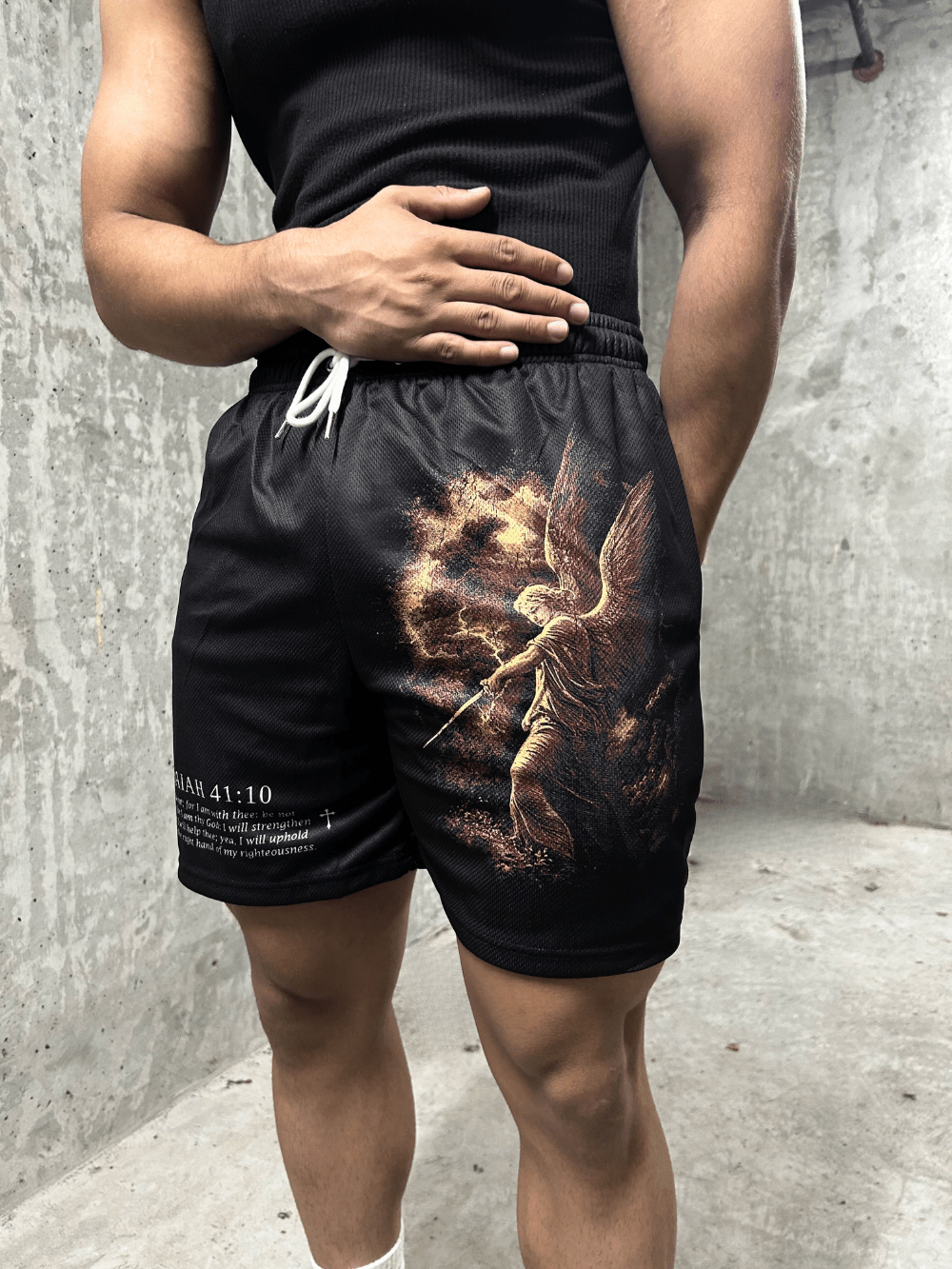 Fear Not Shorts - Black/Red Angel - Gods Creation