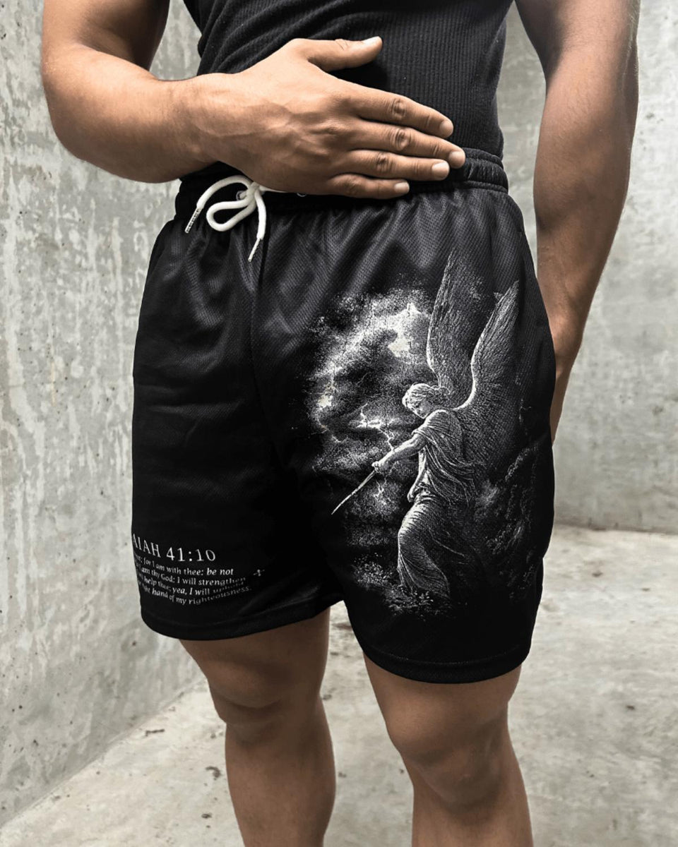 Fear Not Shorts - Black/White Angel - Gods Creation