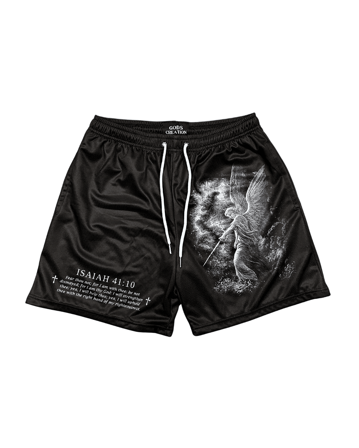 Fear Not Shorts - Black/White Angel - Gods Creation