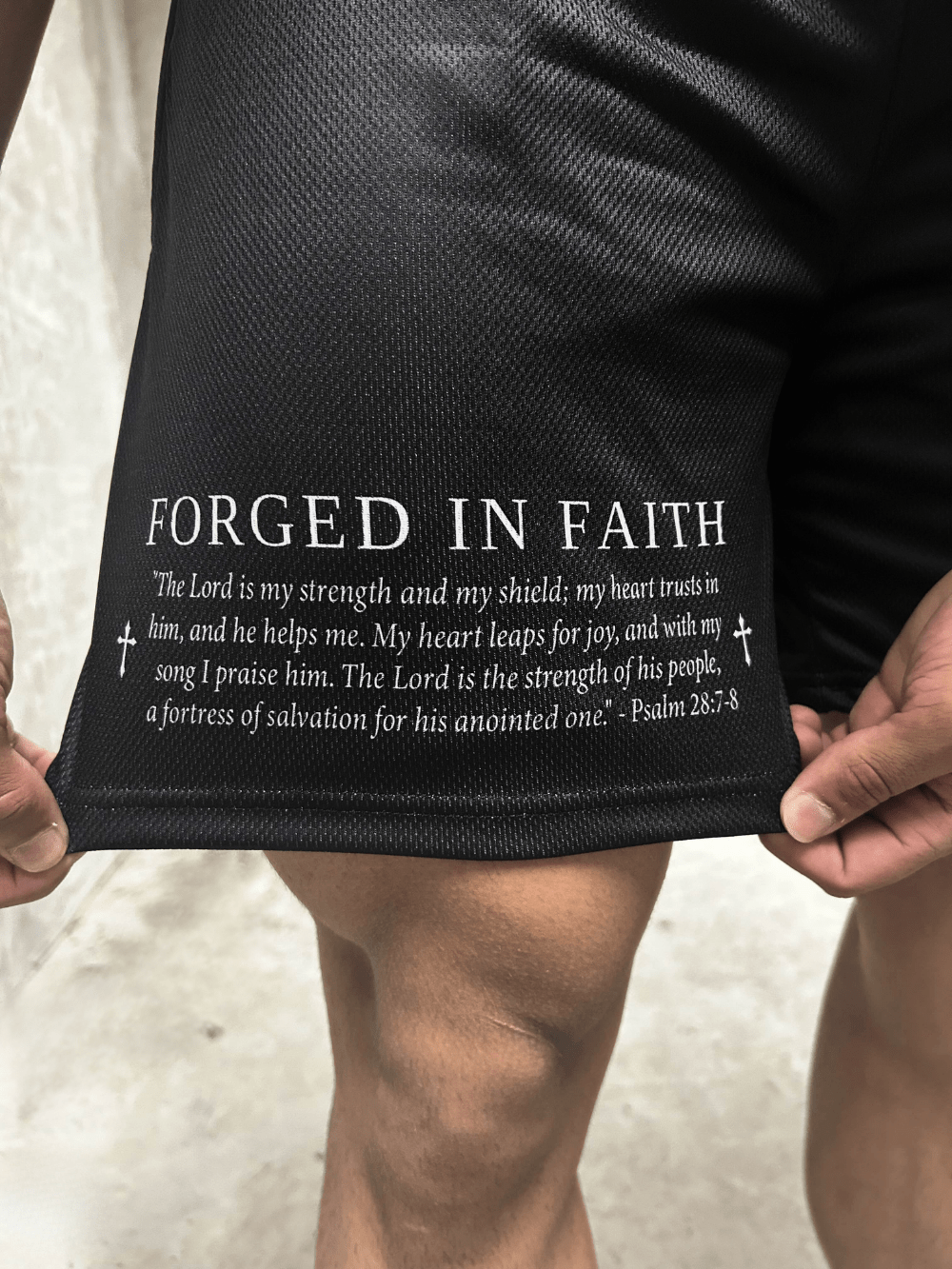 Forged In Faith Shorts - Black - Gods Creation