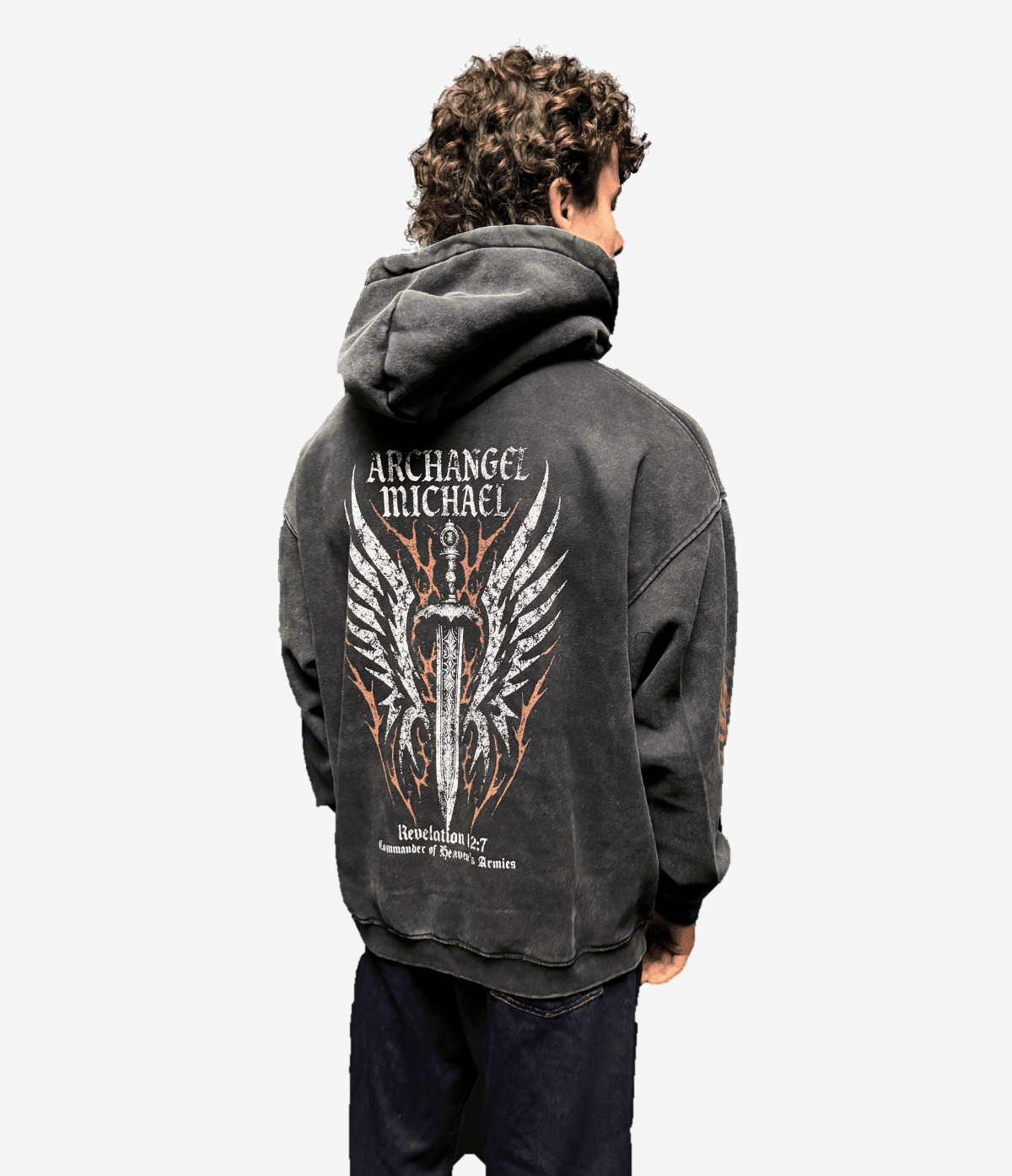 Archangel Michael Hoodie on model