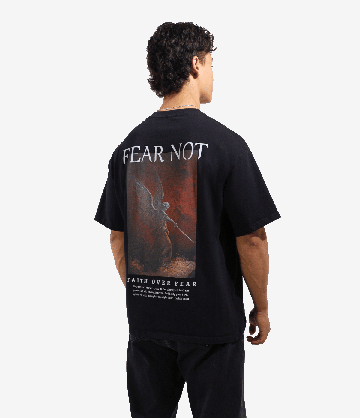 Faith Over Fear Shirt - Black on model