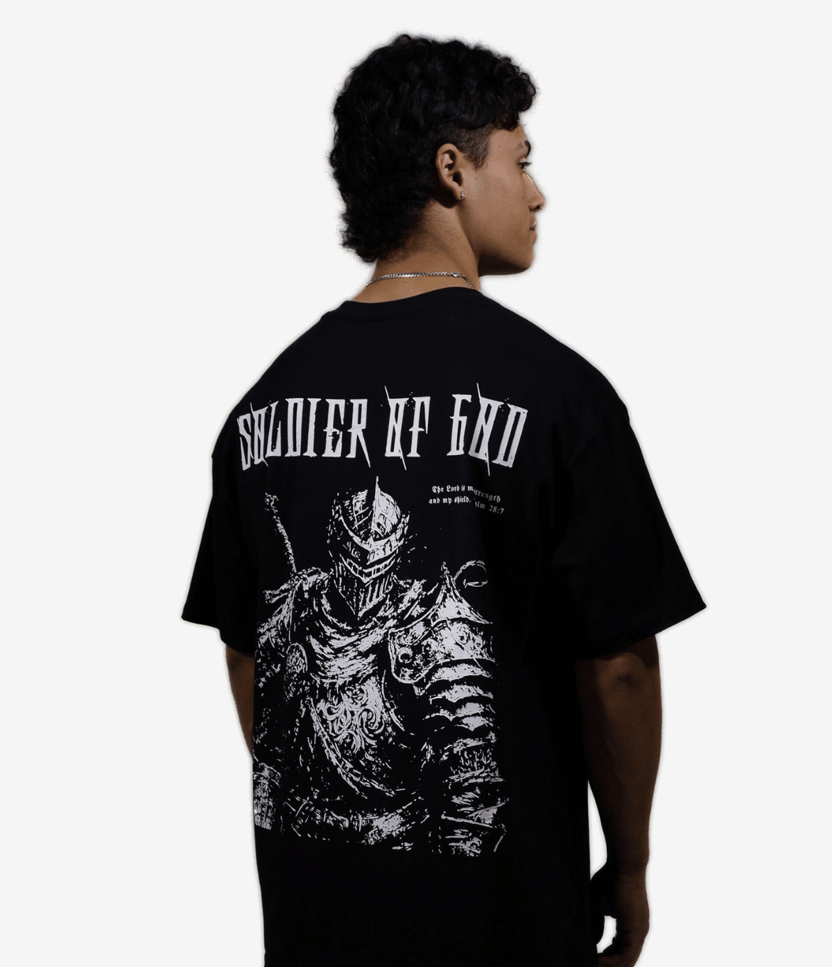 Soldier Of God Shirt V2 - Black on model