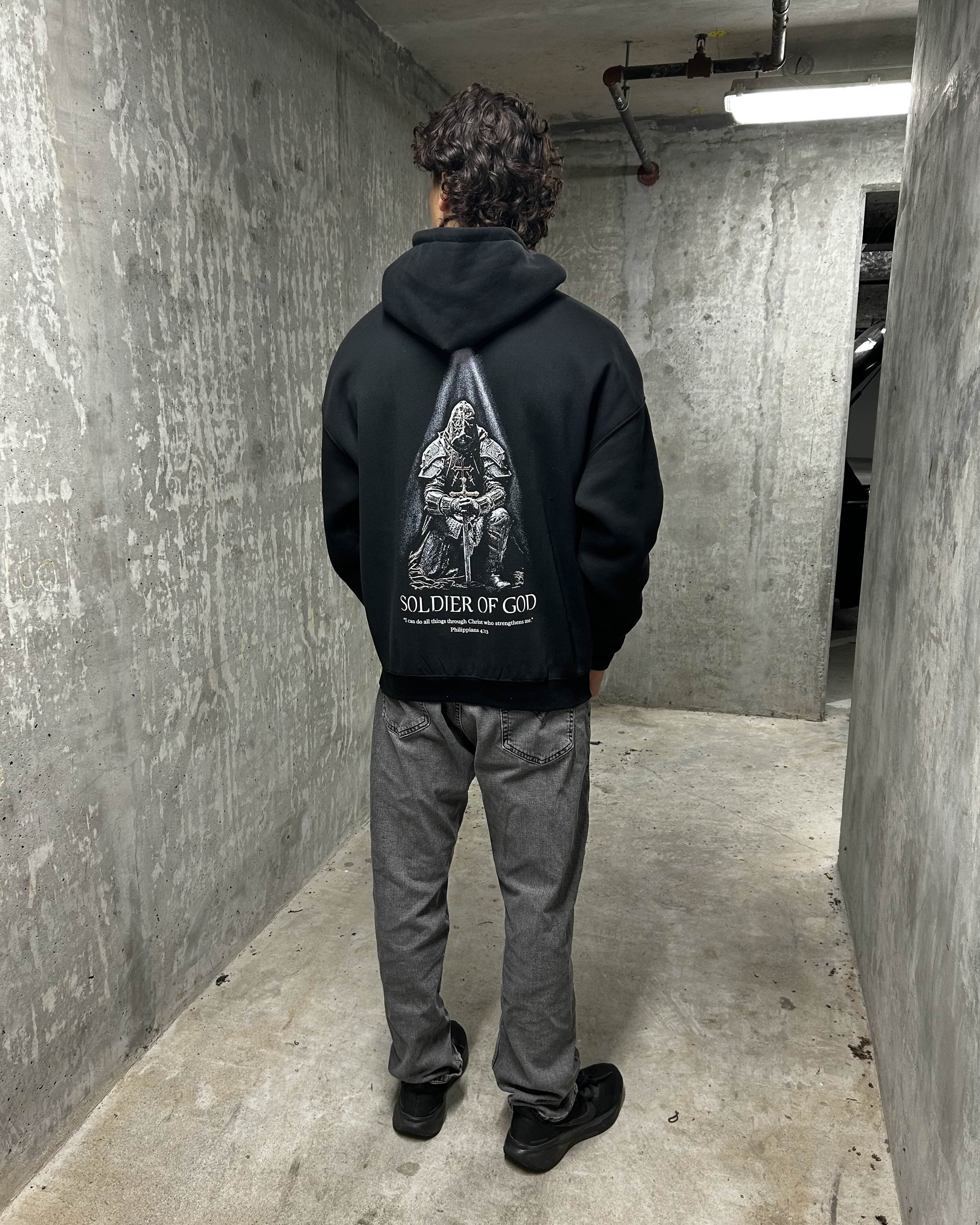 Solider Of God Hoodie - Black - Gods Creation
