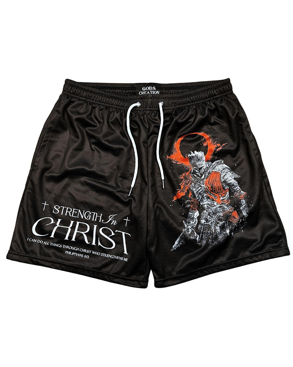 Strength In Christ Shorts - Black - Gods Creation