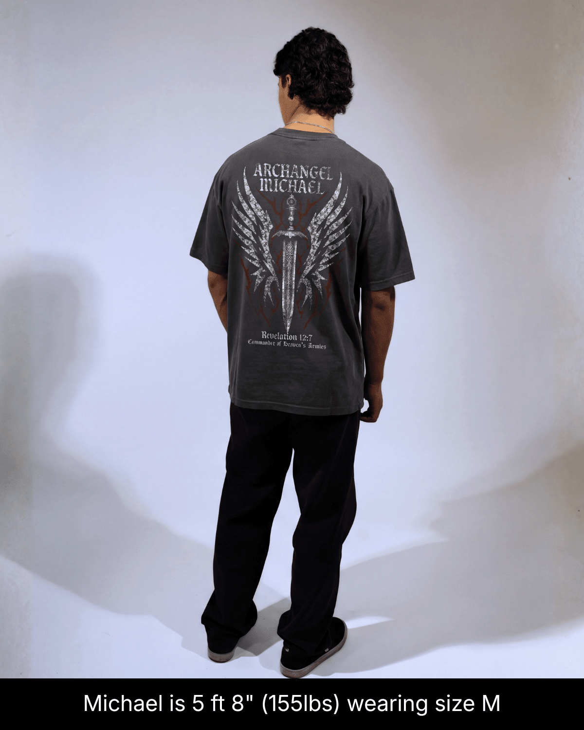 Archangel Michael Shirt - Dark Grey Wash - Gods Creation