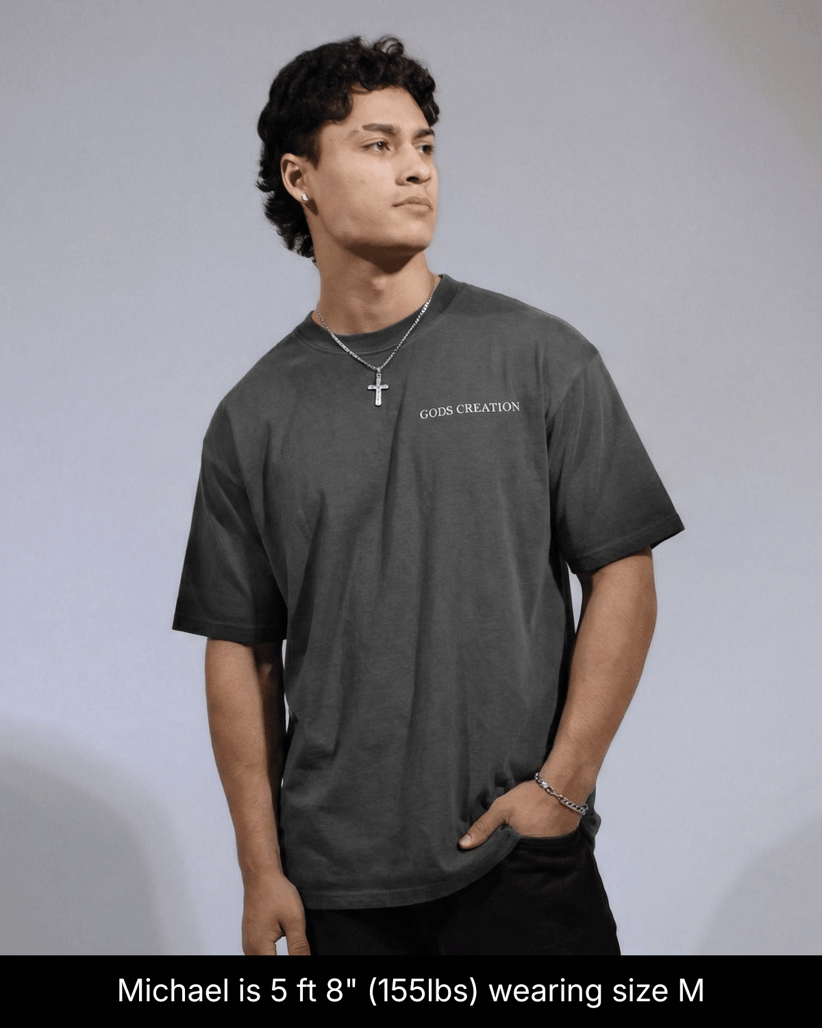Archangel Michael Shirt - Dark Grey Wash - Gods Creation