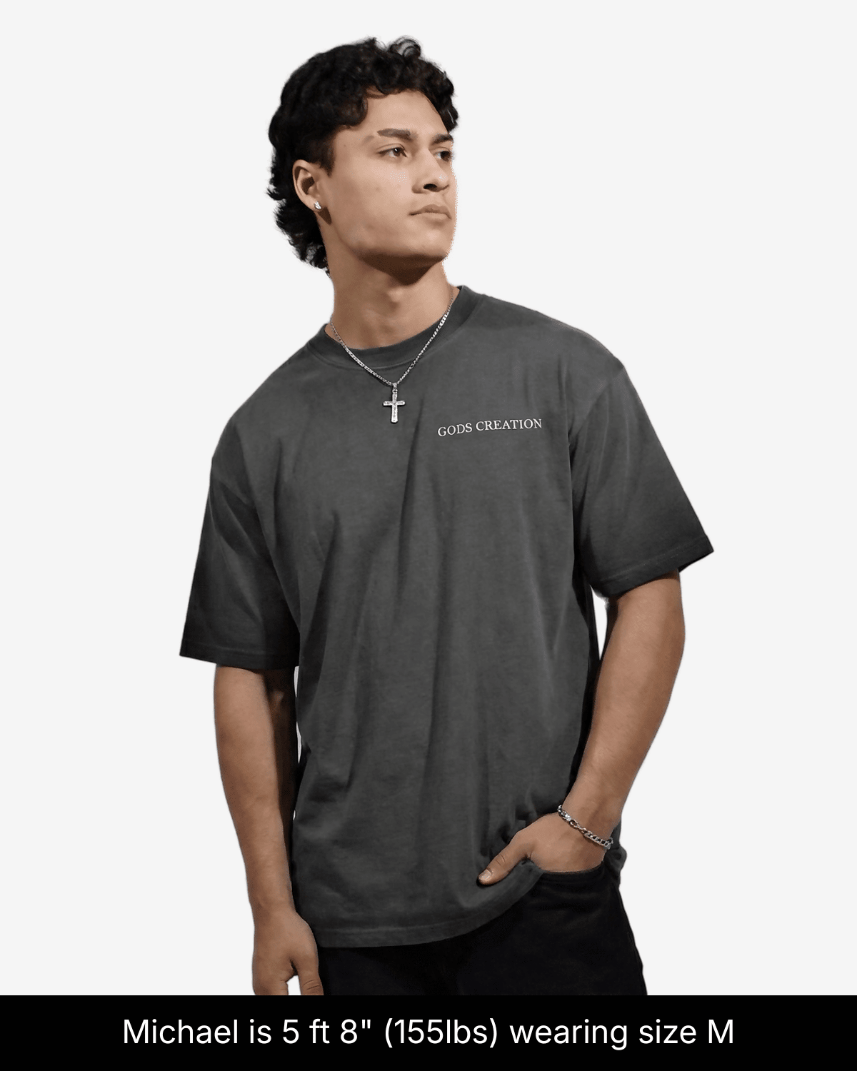 Archangel Michael Shirt - Dark Grey Wash - Gods Creation