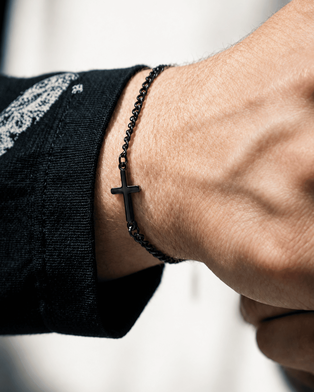 Cross Bracelet - Black - Gods Creation