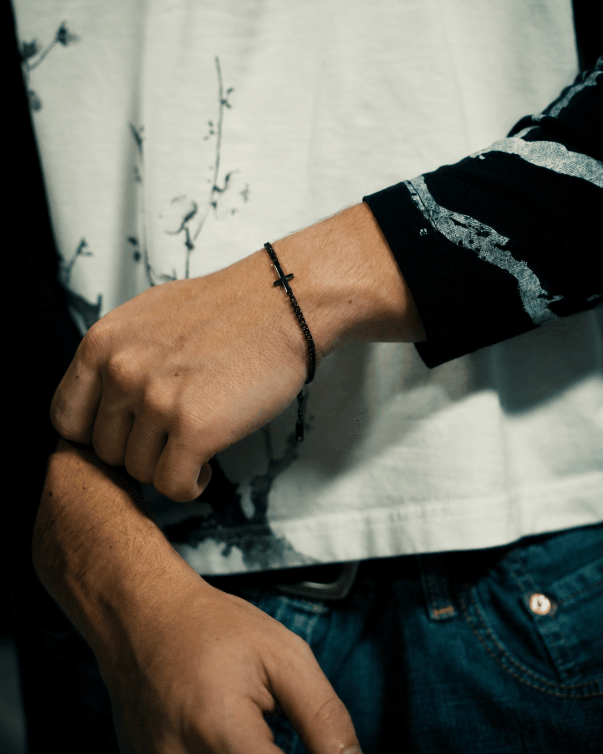 Cross Bracelet - Black - Gods Creation