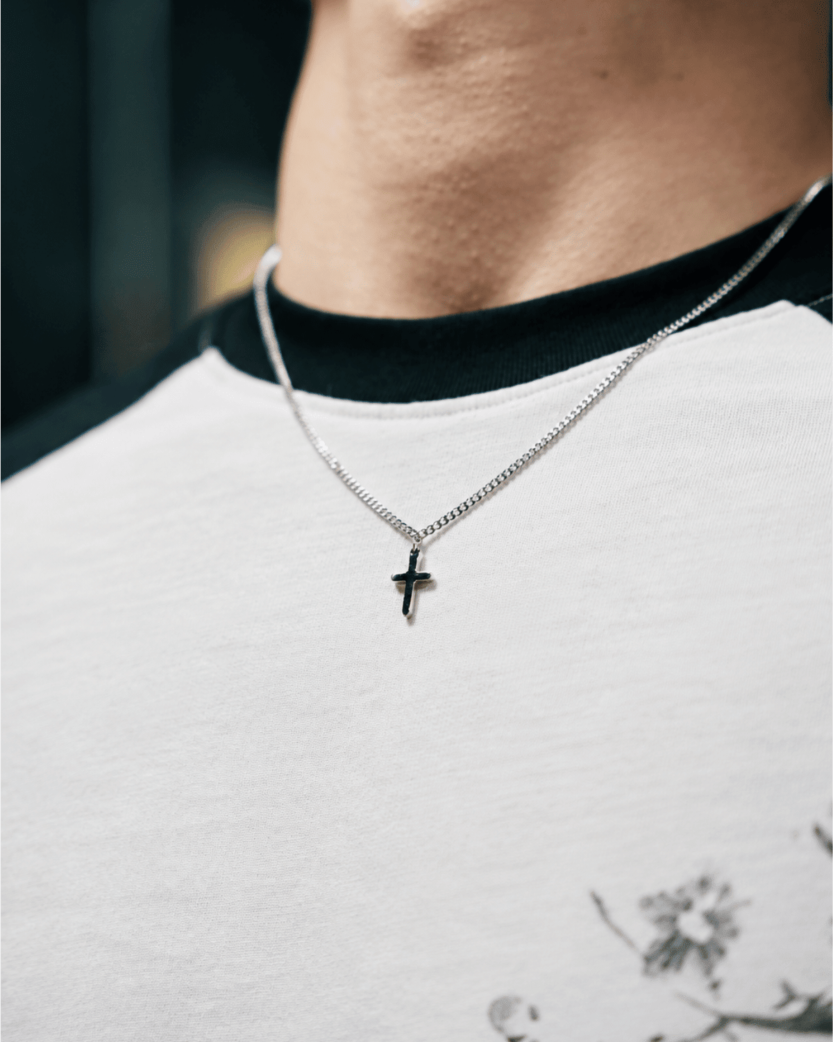 Cross Chain - Silver on model