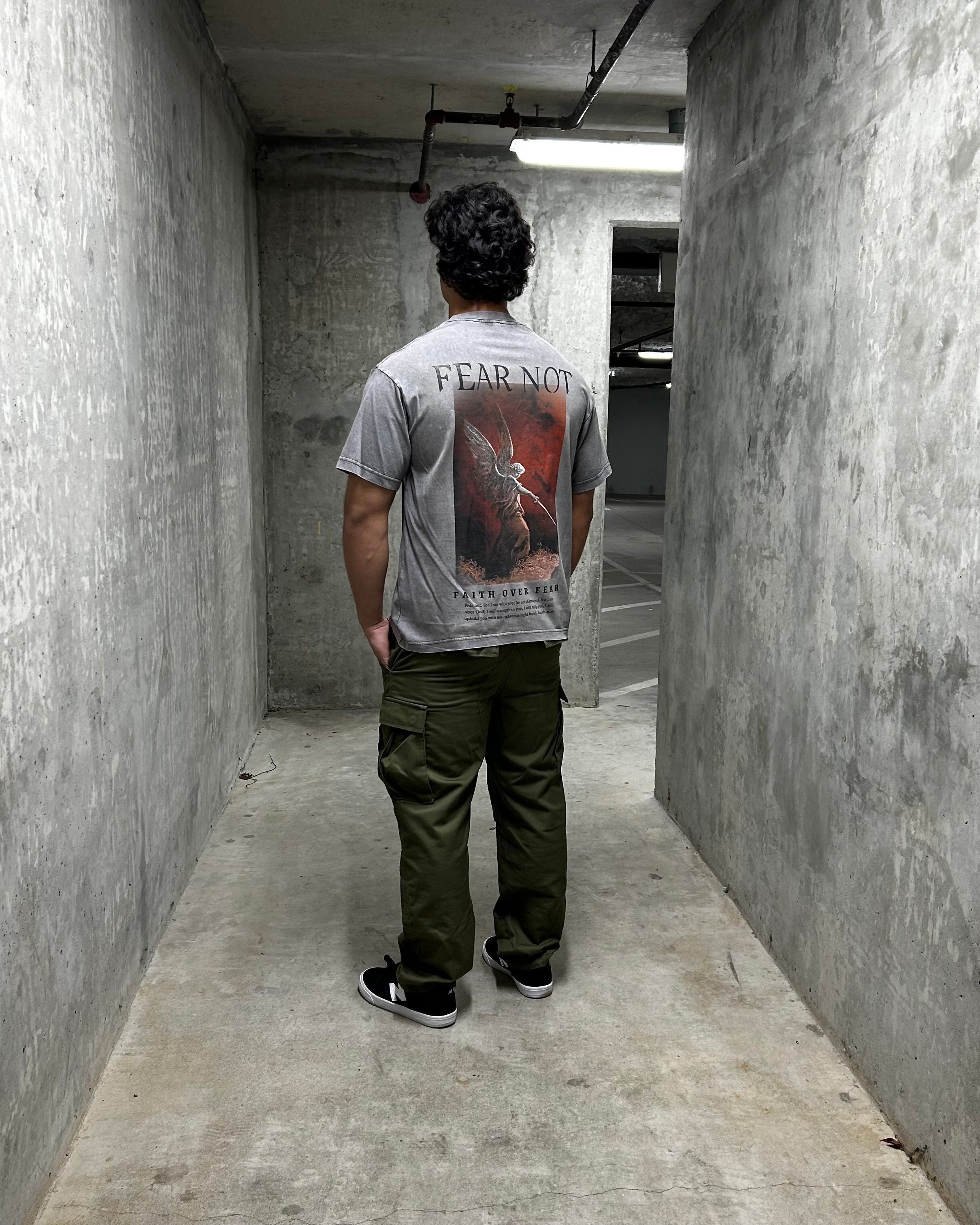 Faith Over Fear Shirt - Acid Grey - Gods Creation