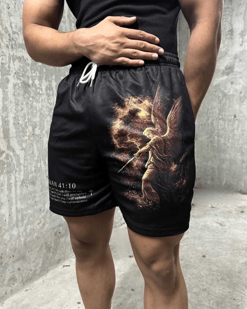 Fear Not Shorts - Black/Red Angel - Gods Creation