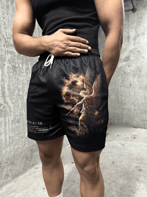 Fear Not Shorts - Black/Red Angel - Gods Creation