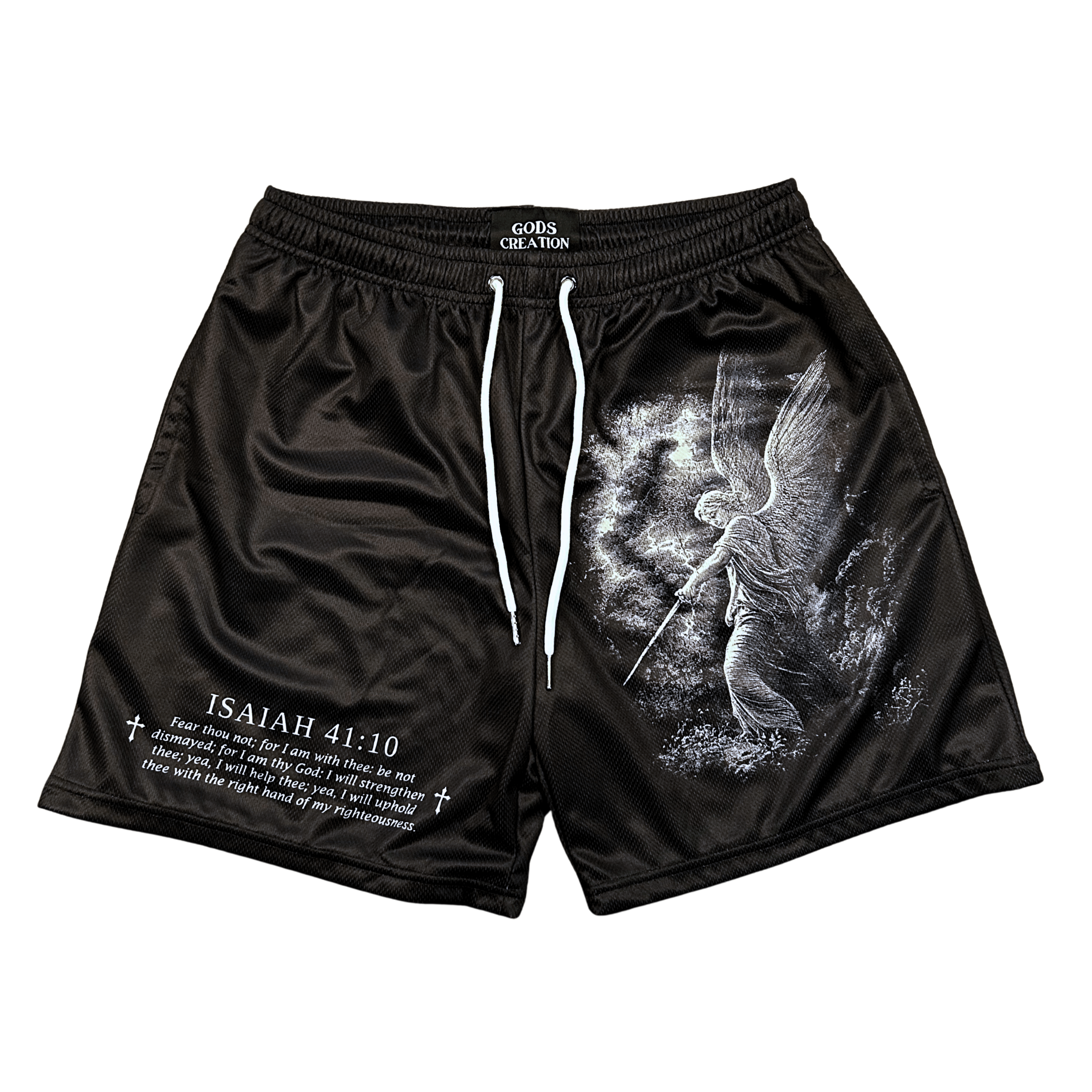 Fear Not Shorts - Black/White Angel - Gods Creation