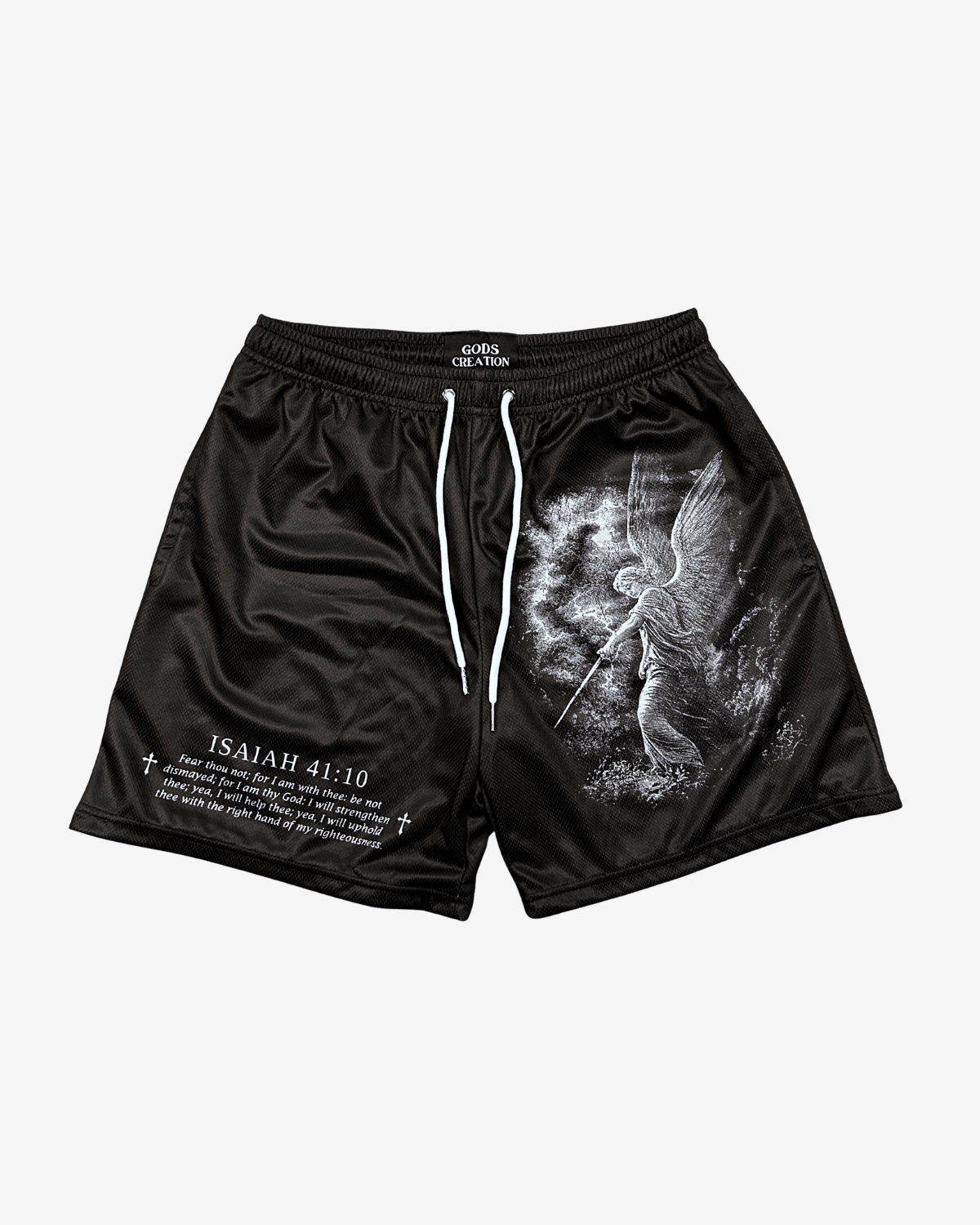 Fear Not Shorts - Black/White Angel - Gods Creation