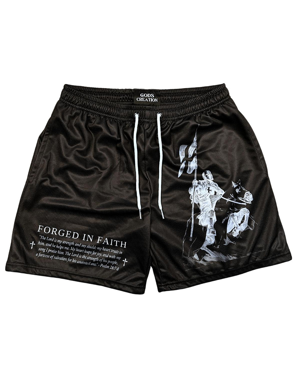 Forged In Faith Shorts - Black - Gods Creation