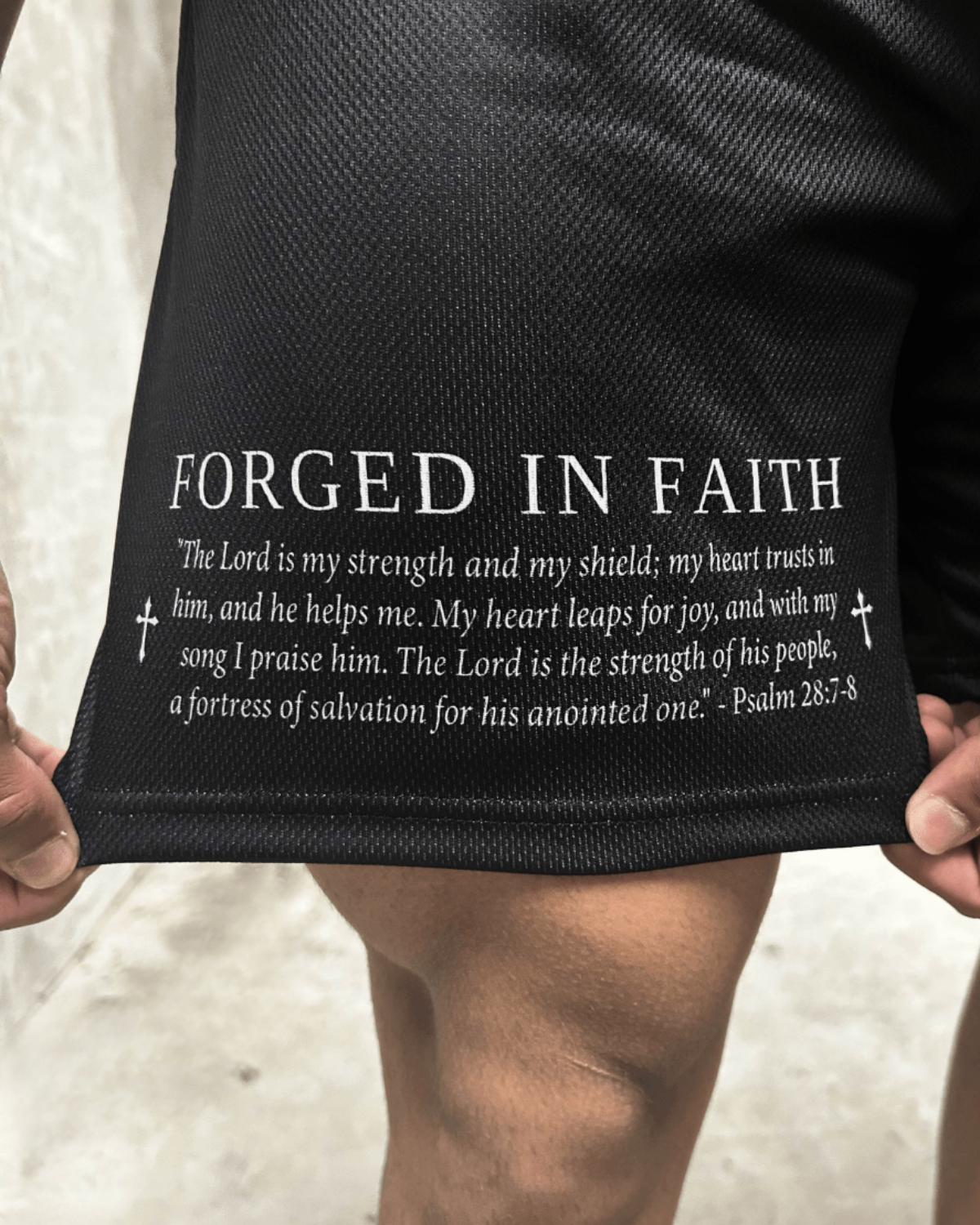 Forged In Faith Shorts - Black - Gods Creation