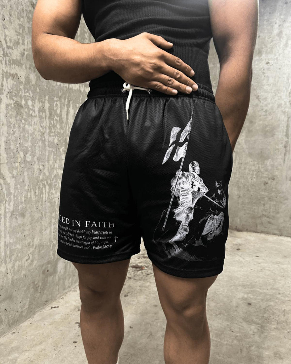 Forged In Faith Shorts - Black - Gods Creation