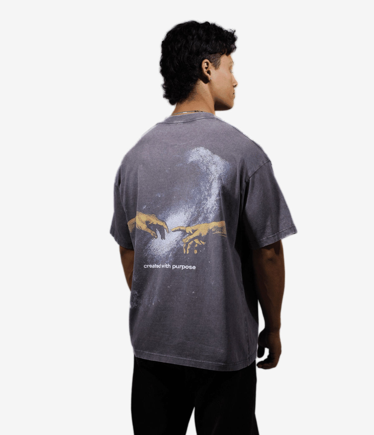 Created With Purpose Shirt - Acid Grey on model