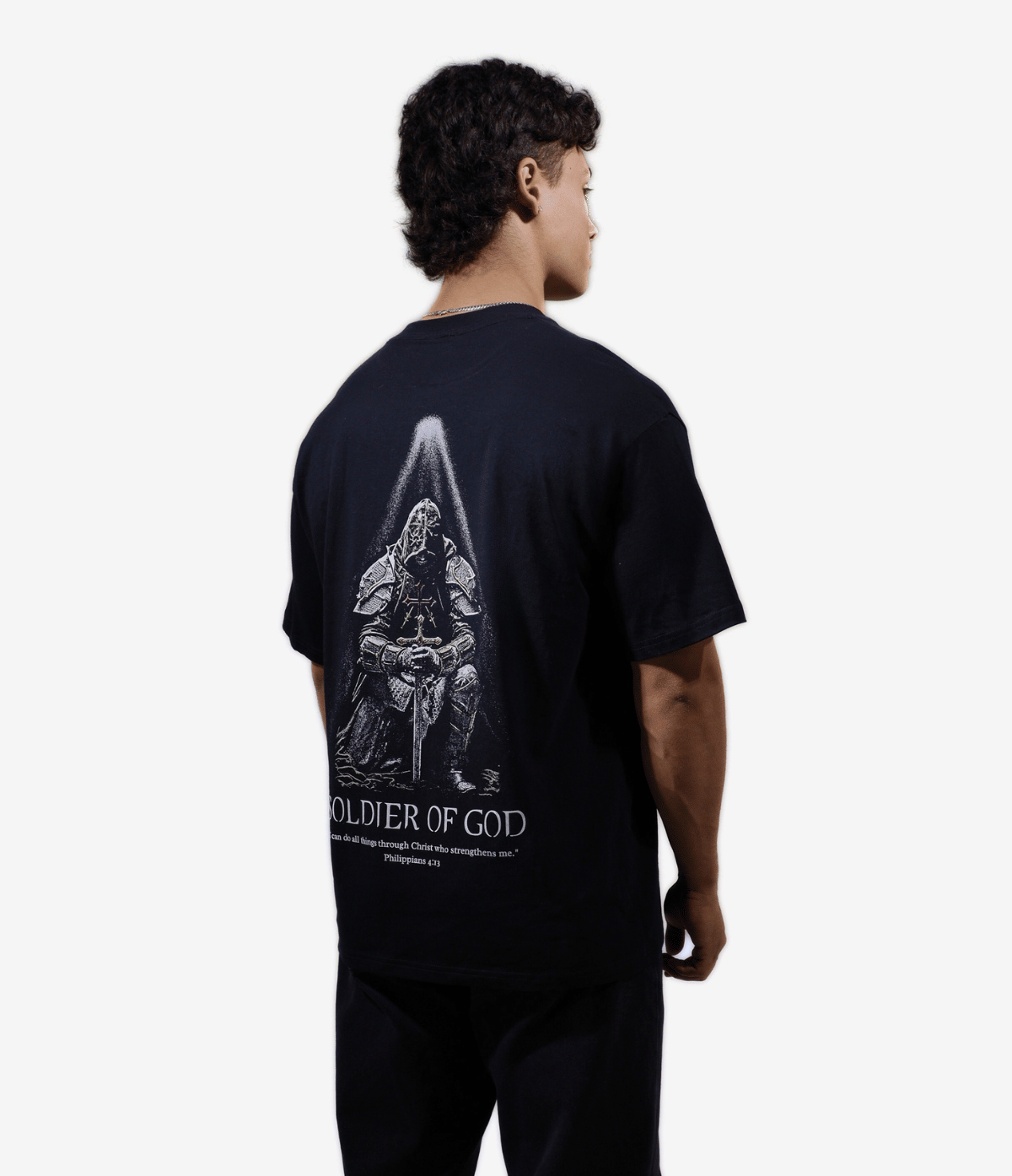Soldier Of God Shirt - Black on model