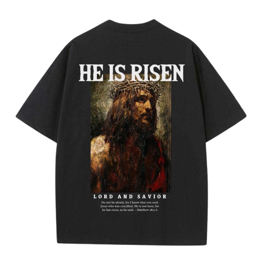 He Is Risen Shirt - Black - Gods Creation