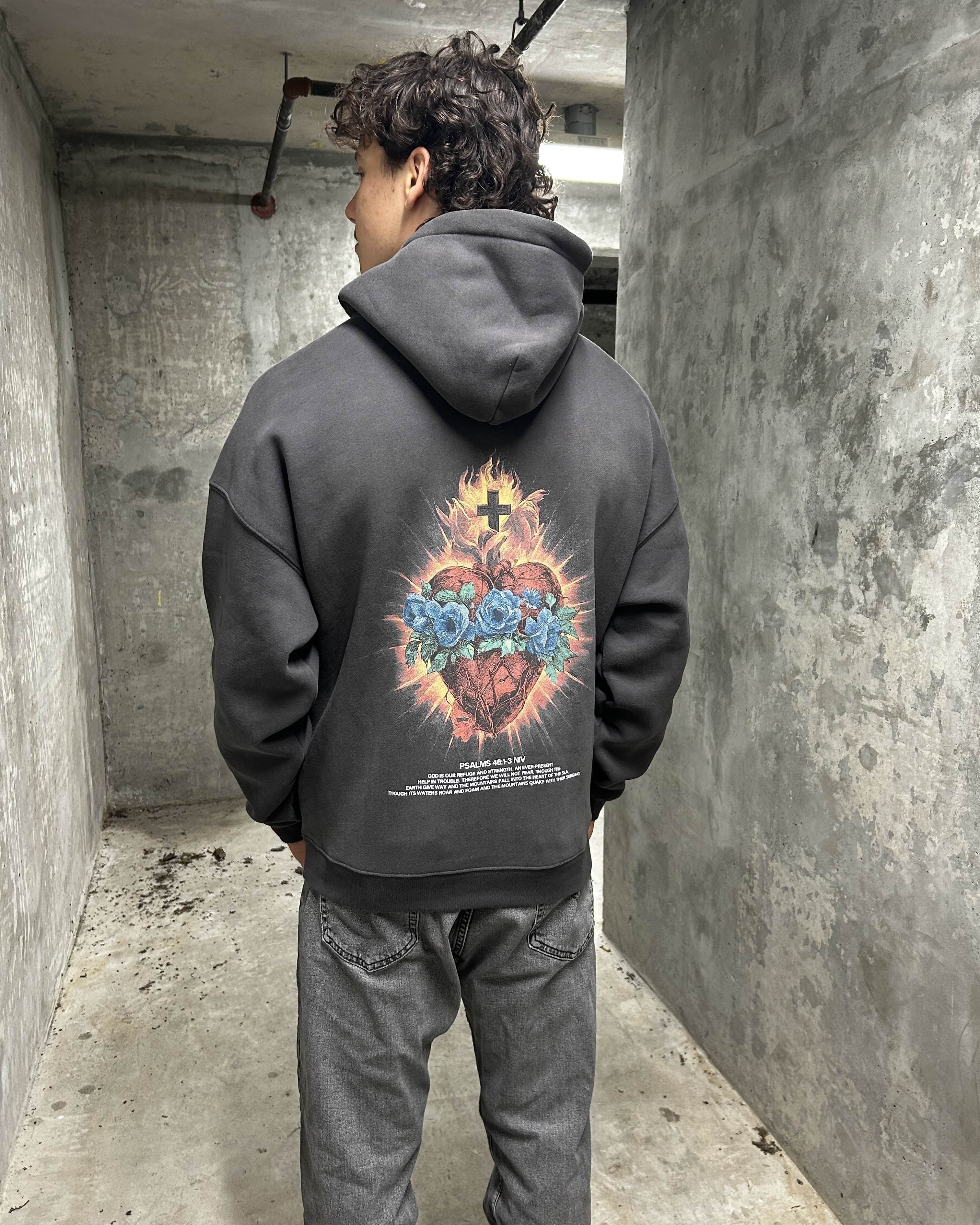 Heart Of Faith Hoodie - Dark Grey - Gods Creation