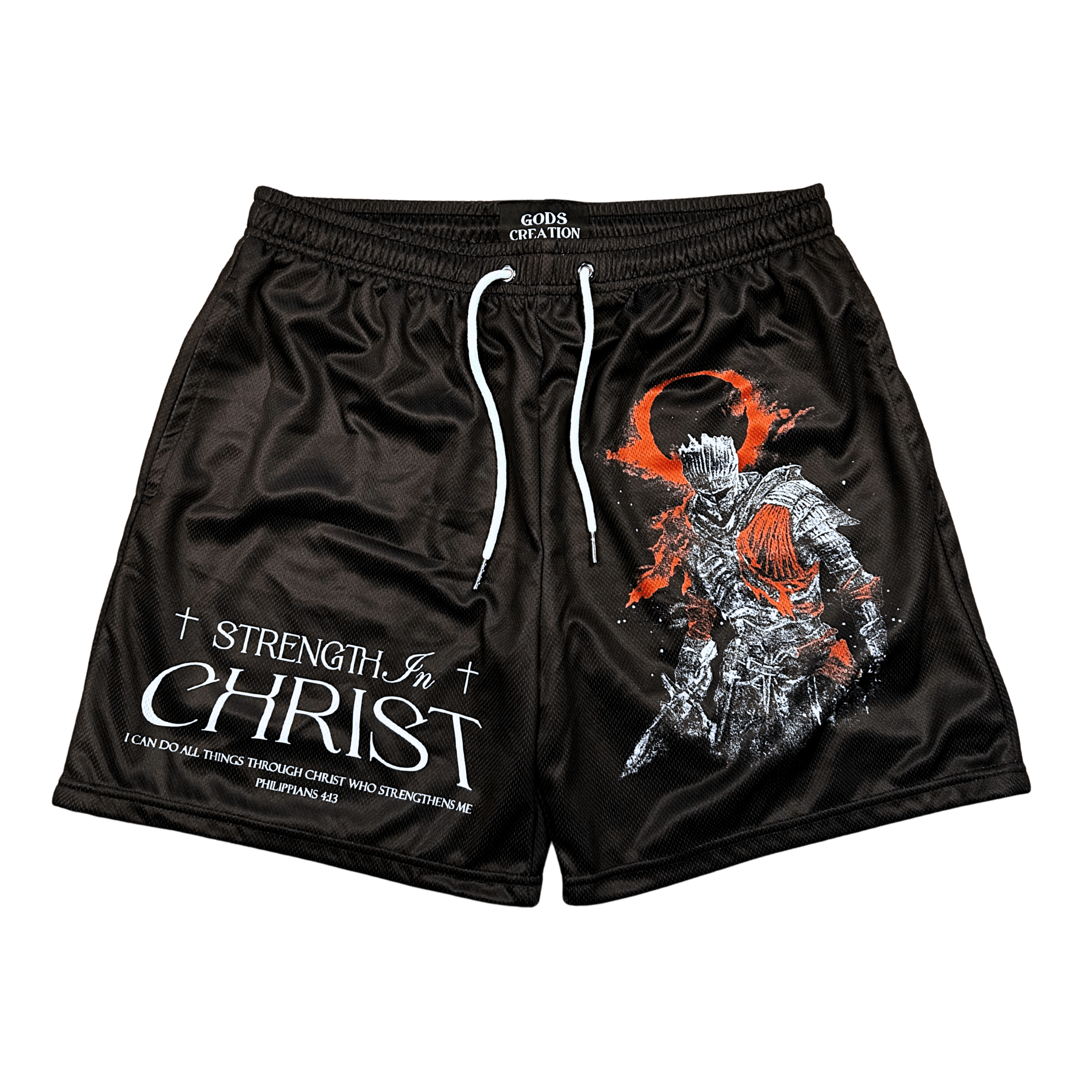 Strength In Christ Shorts - Black - Gods Creation