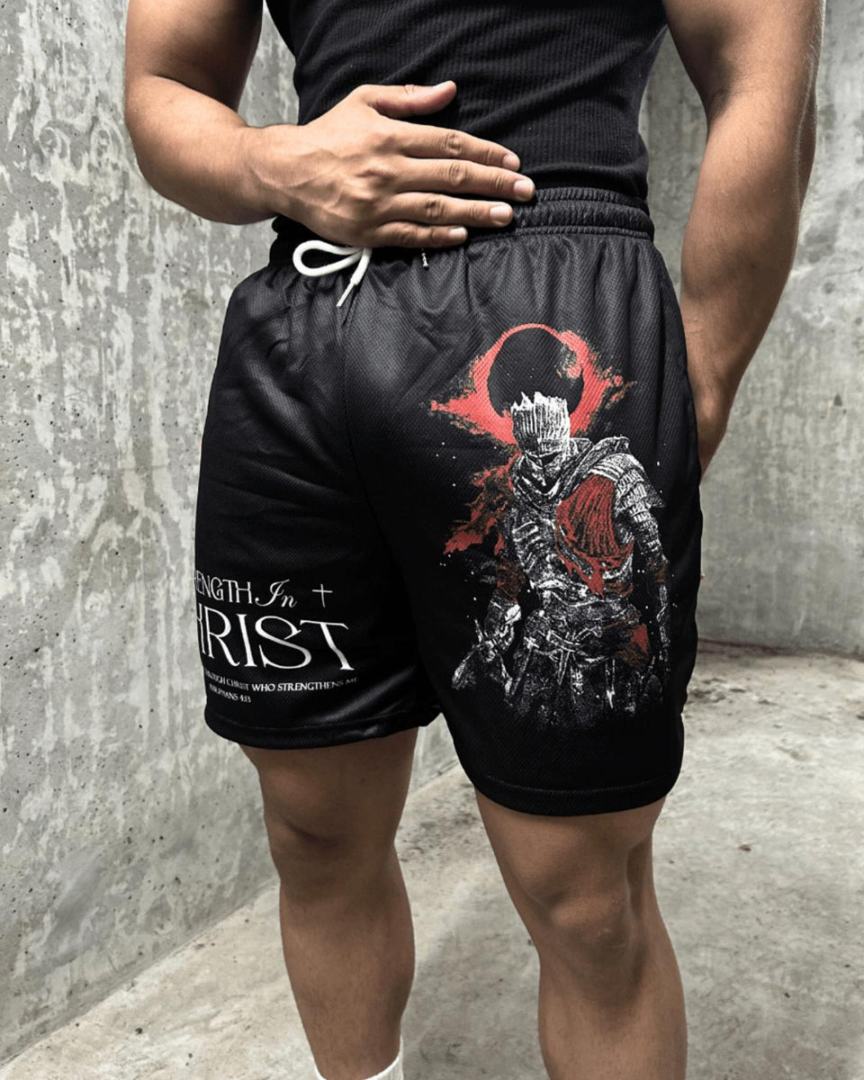Strength In Christ Shorts - Black - Gods Creation
