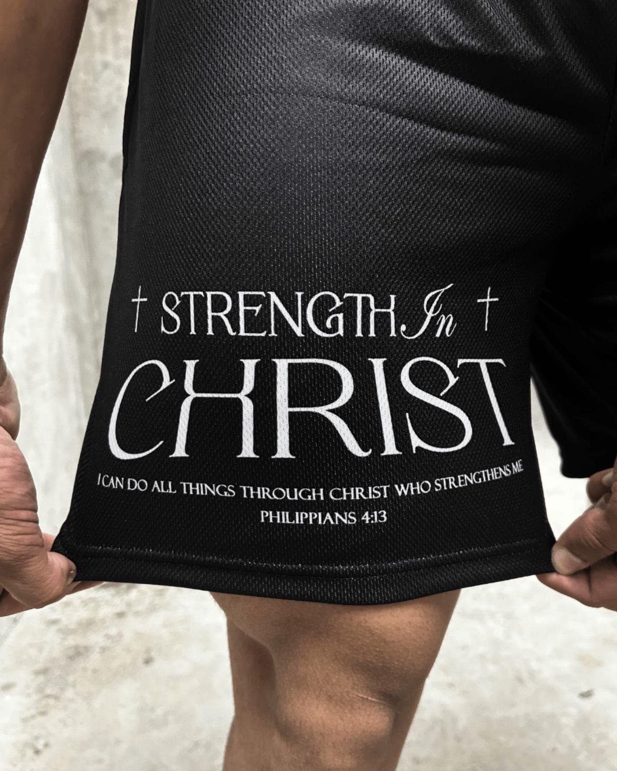 Strength In Christ Shorts - Black - Gods Creation