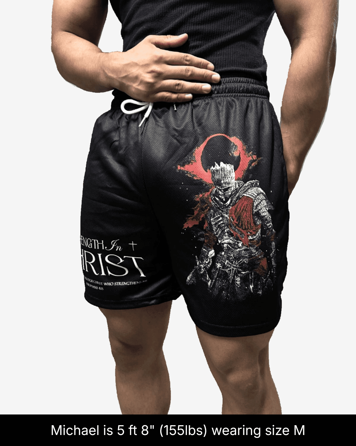 Strength In Christ Shorts - Black - Gods Creation